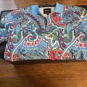 Verse 9 Light Blue Paisley Polo Shirt